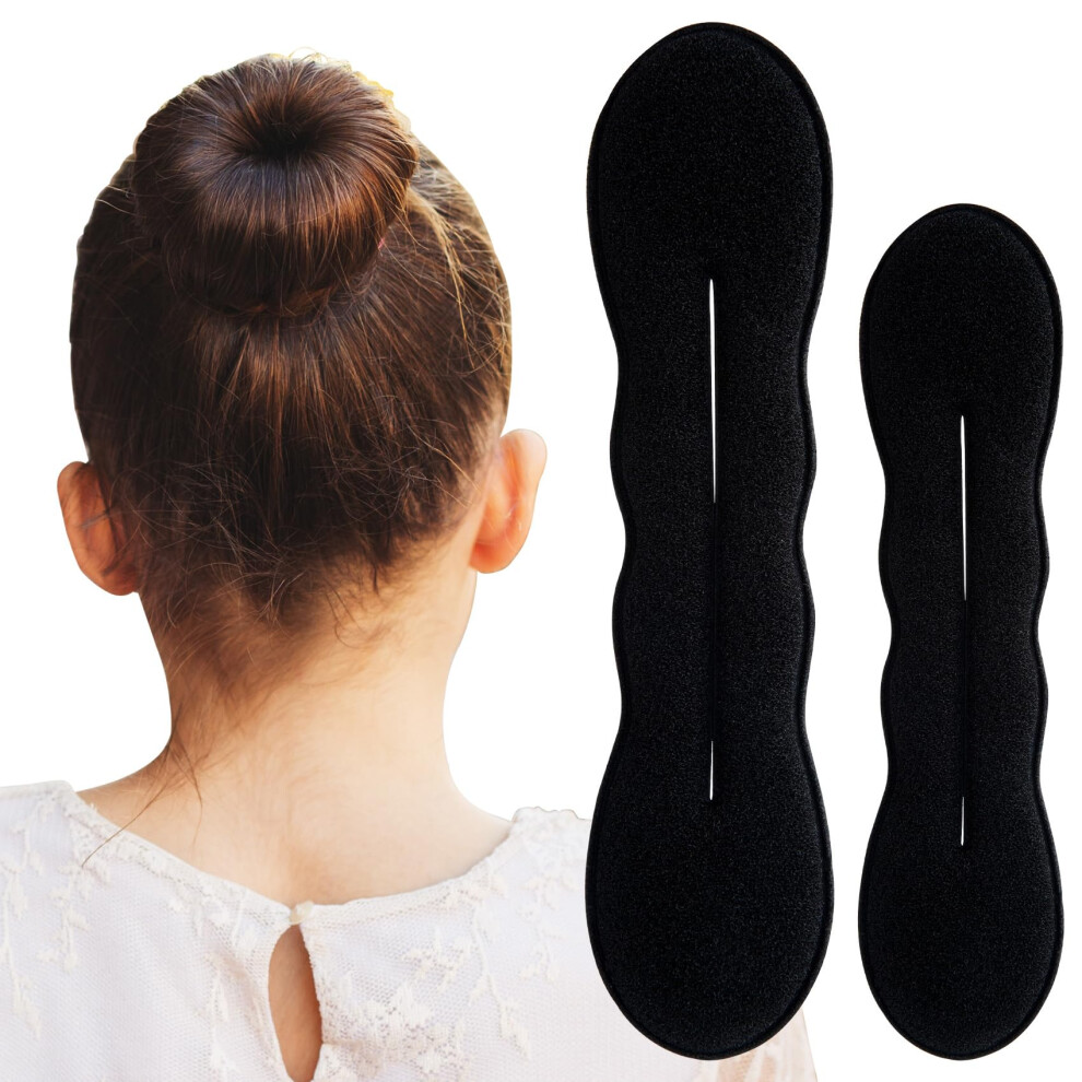 Pndeyo Unisex 2Pcs Hair Bun Maker For Women, Non-Slip Hair Bun Shaper Curler, Lazy Sponge Bun Updo Hair Styling Accessories For Long Thin Curly Straight Wavy