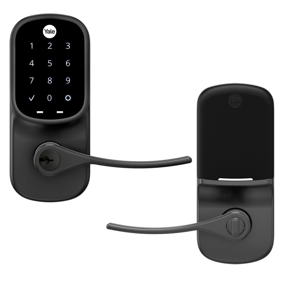 Yale Assure Lever  Black Suede Wi-Fi Connected Touchscreen Smart Keypad Door Lock with Handle for Front Entry Door  YRL226-WF1-BSP