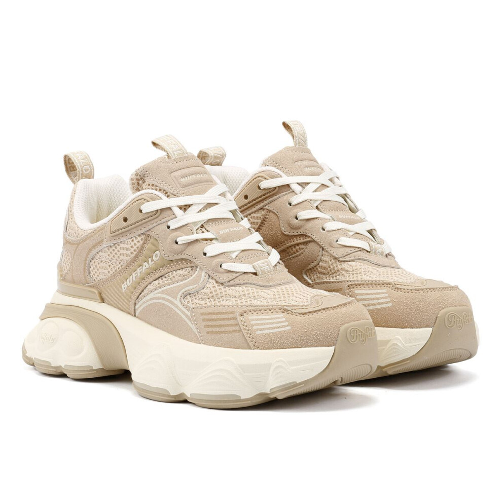 (Brown, 6 (Adults')) Buffalo Truck Women's Cream/Beige Trainers