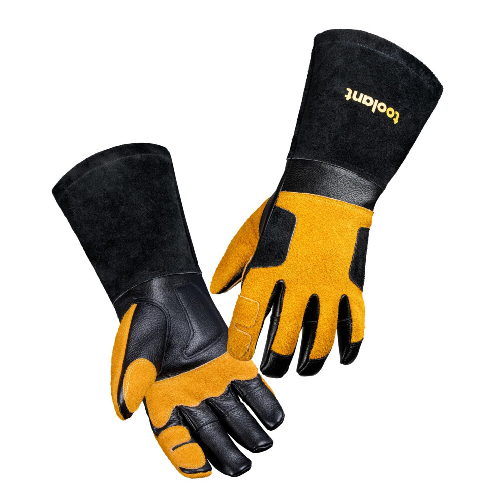 Toolant Welding Gloves For Men/Women Leather Cowhide Mig/Stick Welding Gloves For Welding For Grill For Gardening (L) 6976613851626