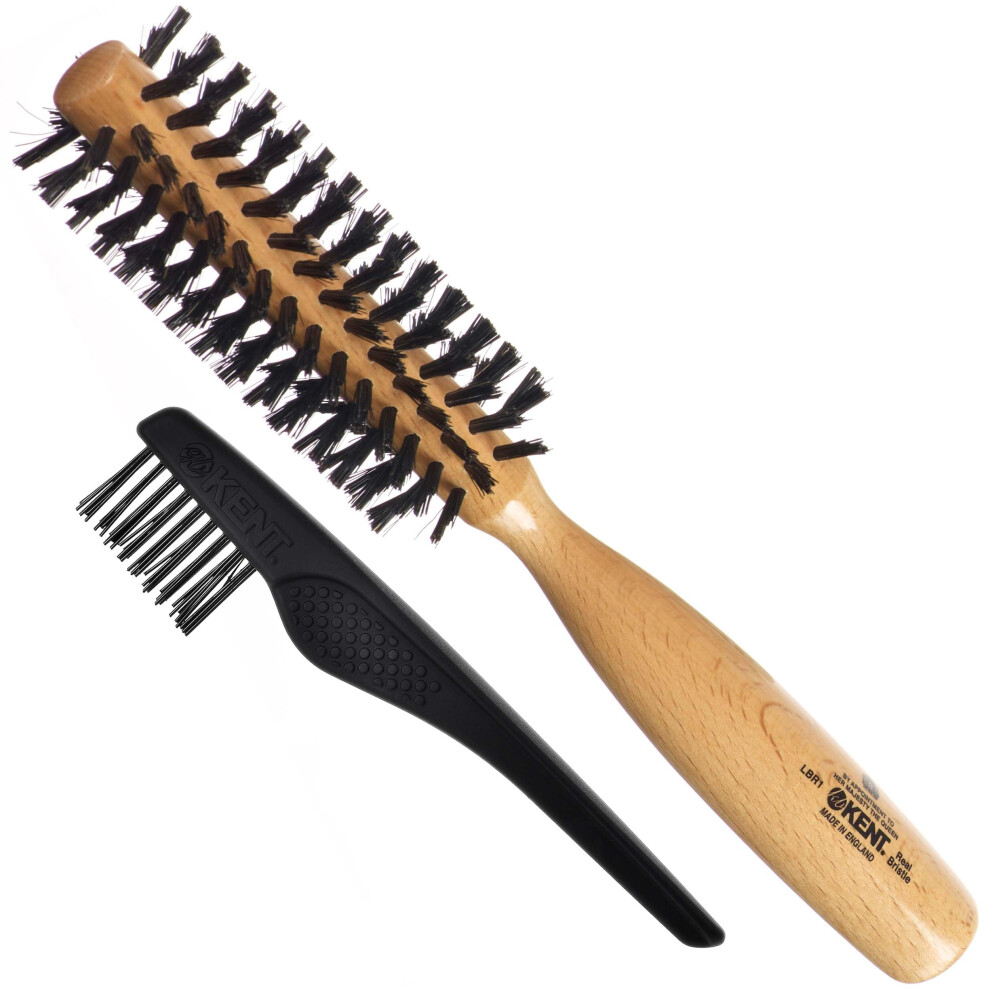 Photos - Comb Kent LBR1 Finest Hair Brushes for Women Blow Dry Brush Made of Beechwood -Spiral Radial Boar Bristle Hairbrush for Short or 