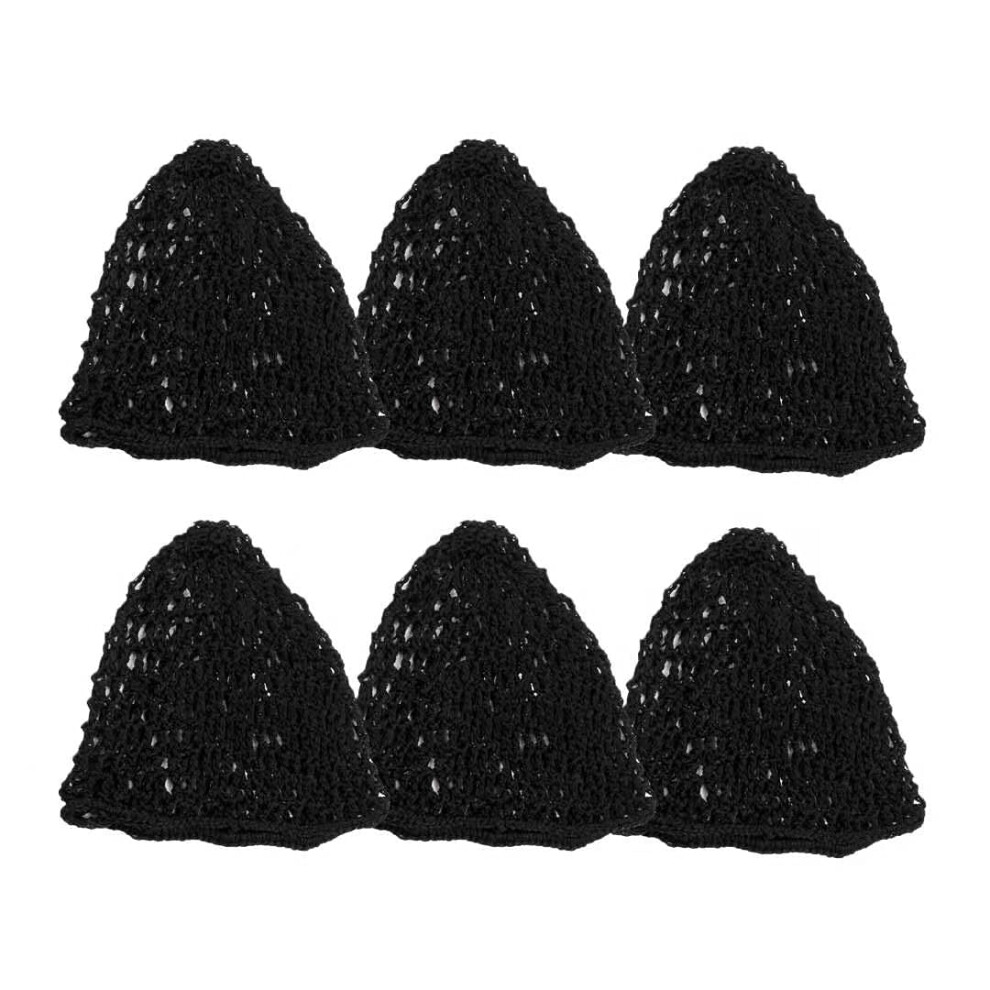Yes!Fresh Black Women's Mesh Hair Snood Hat - 6 Pieces Soft Rayon Fashion Headbands, Crocheted Sleeping Hairnets For Long And Short Hair,