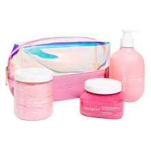 Nectar Life Daily Glow Kit Body Skin Care Set  Full-Size Vegan Bath Products  Moisturizing Whipped Soap  Exfoliating Sugar Body Scrub  Softening Pumic