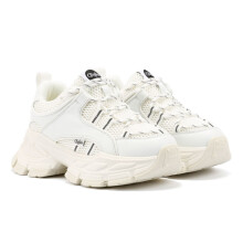 (White, 6.5 (Adults')) Buffalo Saturn Lace Women's White Trainers