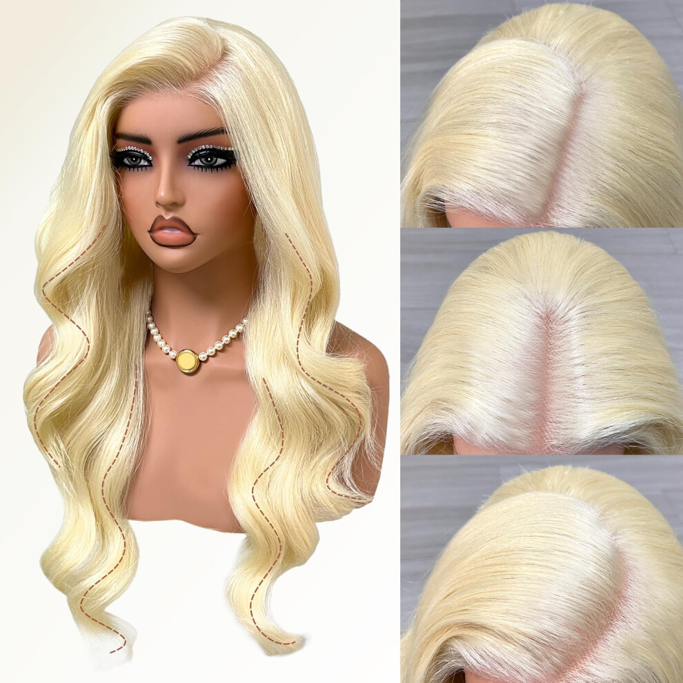 Su Mei.s Unisex Blonde Lace Front Wig 6X5 Wear And Go Glueless Body Wave Synthetic Lace Front Wigs 26Inch Pre Plucked Pre Cut Hd Lace Frontal Wig With Baby Hair (61