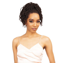 Janet Collection REMY ILLUSION - MACON punottu kiristysnyöri poninhäntä - Premium synteettinen kuitu - Hiusten kosketus - Microloc w Curl Tip (613)