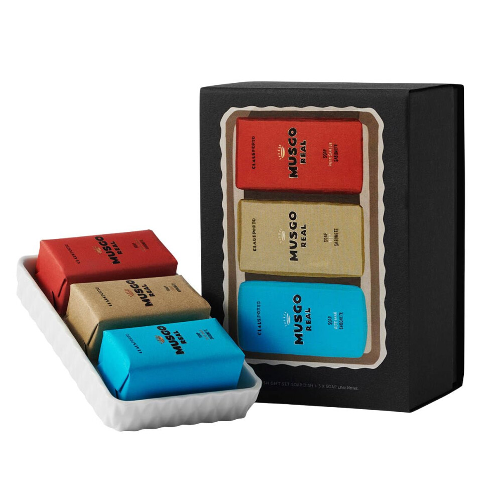 Claus Porto Mr Giftset Soap Dish+3X50g Altomar Purosangue 1887