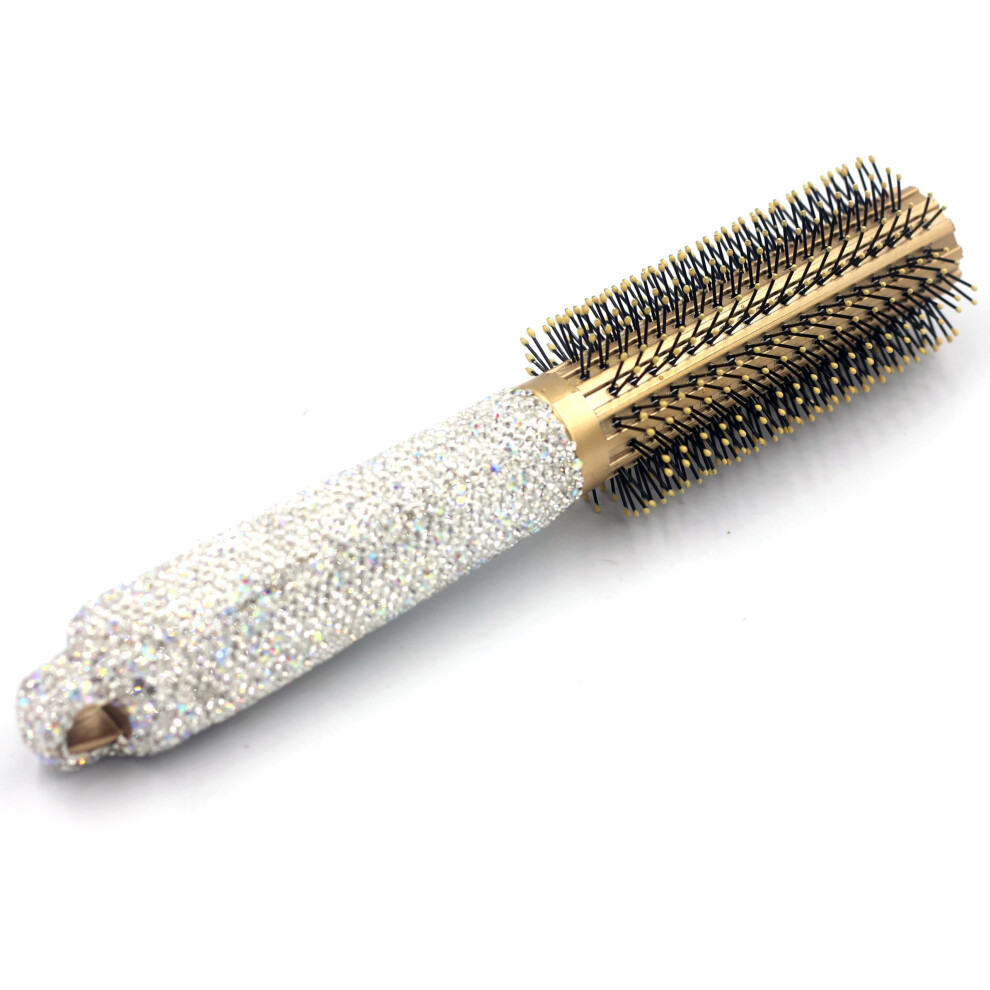 Brosse à cheveux ronde avec strass Bestbling Bling - Séchage rapide, réduction des frisottis et coiffure saine pour tous types de cheveux, ajouta