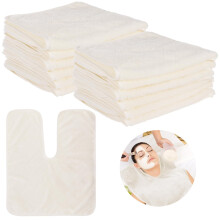 Dimegon 12 peas toalhas faciais em forma de u, panos faciais macios de l coral para sales de beleza, centros de spa de cuidados com a pele