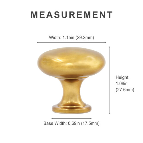 HESTIA HARDWARE 25 Pack | Brushed Gold Cabinet Knobs | Gold Knobs for Cabinets and Drawers | Dresser Knobs Drawer Knobs | Champagne Gold Cabinet Knob 2