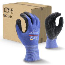 linconson 12 Pack Safety Performance Series Construction Mechanics Wrinkle Latex Work Gloves