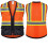 ProtectX High Visibility Safety Vest with Reflective Strips  Front Zipper  Multi-Function with 6 Pockets  Lightweight Breathable Construction Vest  AN 2
