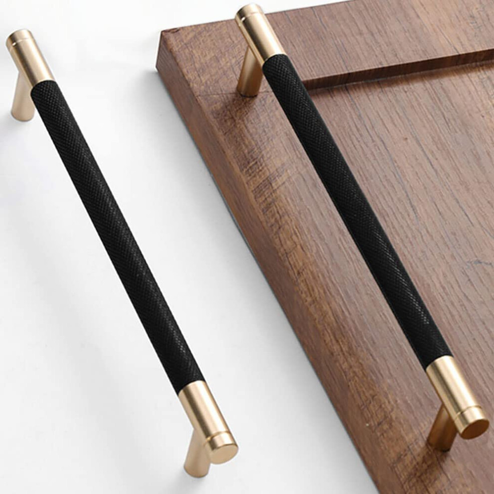 Gutuwellea Gold/Black 30 Pack 7 1/2 Inch 192 Mm And Cabinet Handles Cabinet Pulls Aluminum Handles Knurled Drawer Pulls Oxidation Finish With Diamond