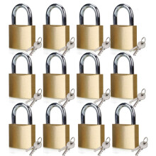 ABRAFOX Lock massiivi messinkiavaimella erilainen riippulukko-12 pakkaus (24 avainta)
