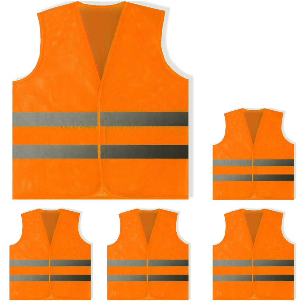 Peerbasics Veiligheidsvesten 5-Pack - Oranje Reflecterend Hoge Zichtbaarheid Heren Dames-image