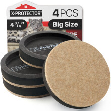 Felt Furniture Sliders for Hardwood Floors X-PROTECTOR 4 PCS 4 3/4- Furniture Slider with Unique Design - Heavy-Duty Furniture Movers for Hard Su