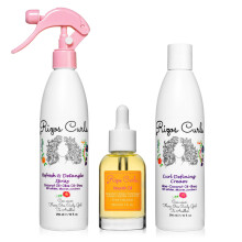 Rizos Curls LOC Method Bundle Refresh and Detangle Spray & Nourish Oil & Curl Defining Cream Bundle Add Deep Moisture while Detangling and Adding S