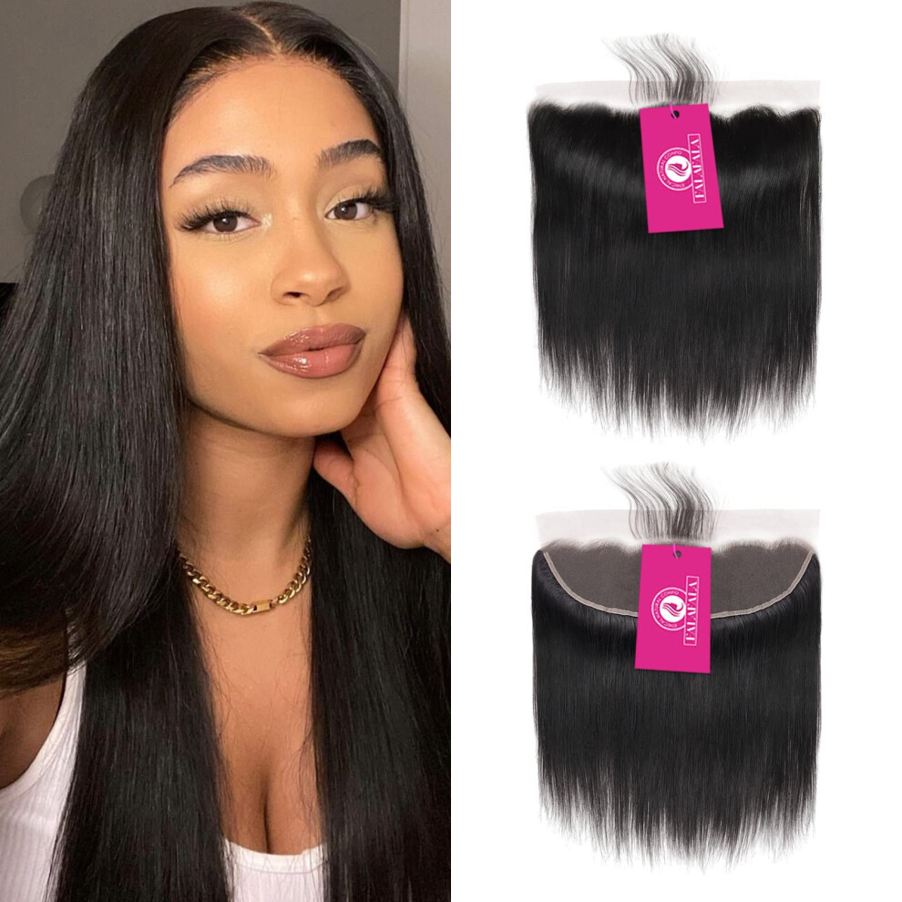 Falafala Unisex Not,Specified Real Human Hair Straight 13X4 Frontal Ear To Ear Swiss Transparent Lace Pre Plucked Virgin Frontals Closure Free Part Melt Invisible With Bab