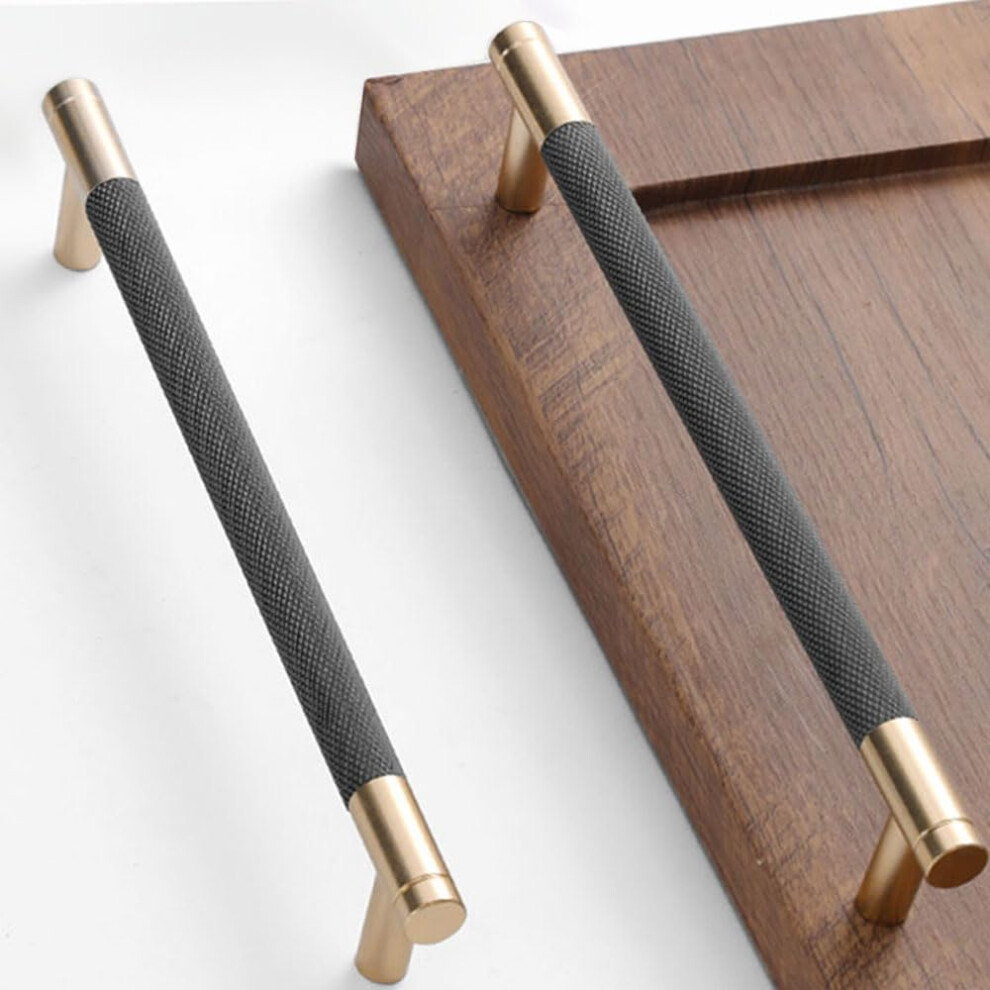 Gutuwellea 30 Pack 7 1/2 Inch 192 mm Gold and Grey Cabinet Handles Cabinet Pulls Aluminum Handles Knurled Drawer Pulls Oxidation Finish with Diamond P-image-OPC-PGFPBGG-NEW