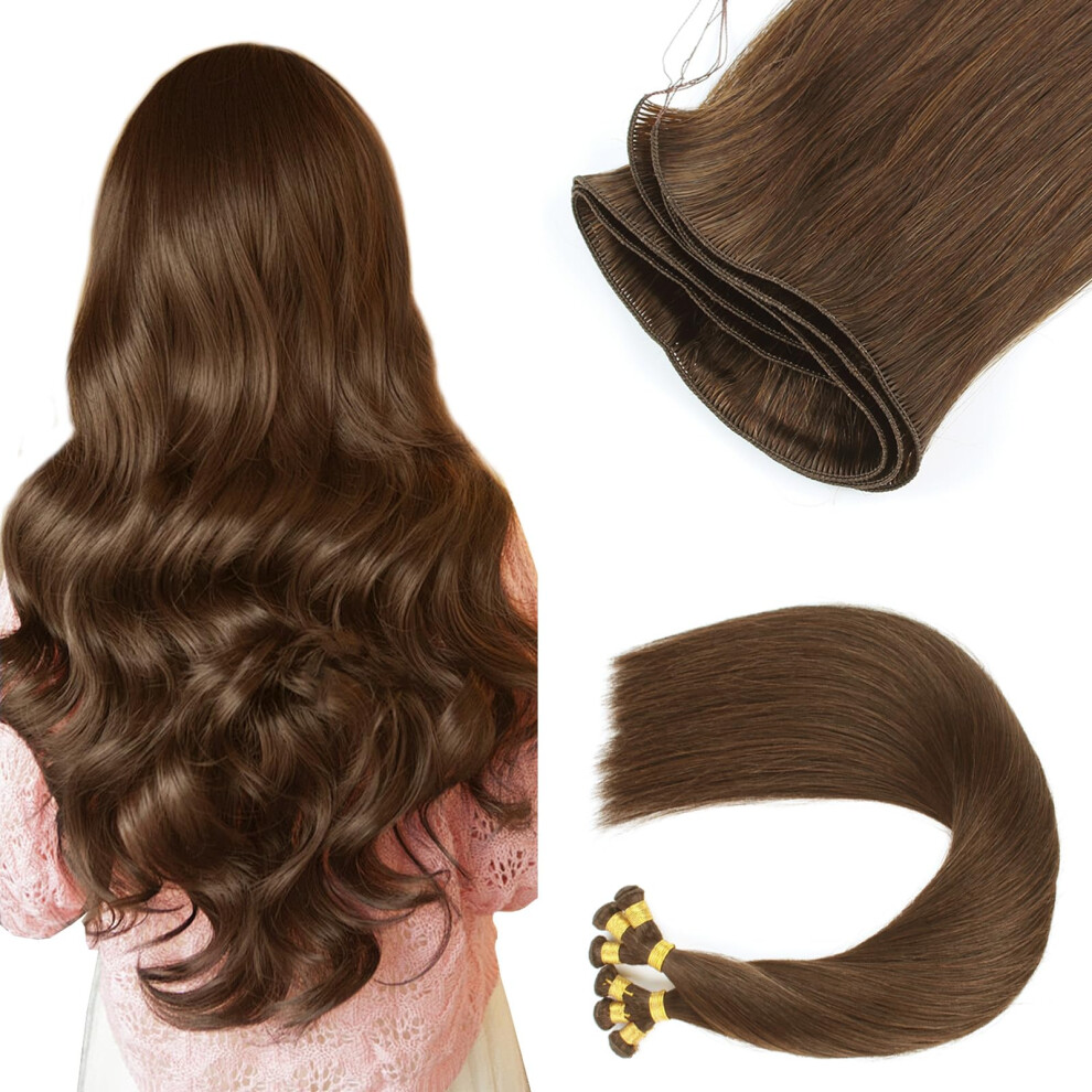 Abh Amazingbeauty Ha Unisex Brown Abh Amazingbeauty Hair Sew In Hand Tied Weft Hair Extensions Weft Extensions Human Hair Remy Human Hair Walnut Wefts Brazilian Hair For Women