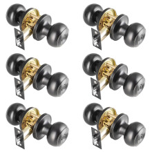 NCSEN 6-pack geborsteld nikkel deurknoppen interieur bad- en bedprivacydeurknop sleutelloos deurslot ronde deurknoppen