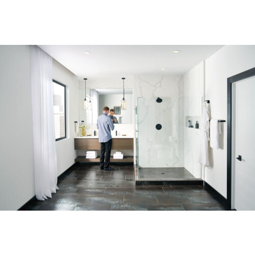 Moen Matte Black Eco-Performance One-Function 6-3/4"""" Diameter Spray Head Rainshower  S176EP15BL 1