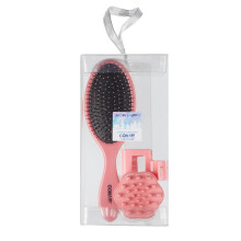 Conair Gift Set  Gift Box Under $20  Includes 1 Hair Brush  1 Claw Clip  and 1 Scalp Massager in Pink