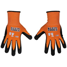 Klein Tools 60673 Werkhandschoenen Gebreid Gedompeld Snijbestendig ANSI A1 Handschoenen met nitrilcoating Nylon-Spandex Geschikt voor touchscreen X-L