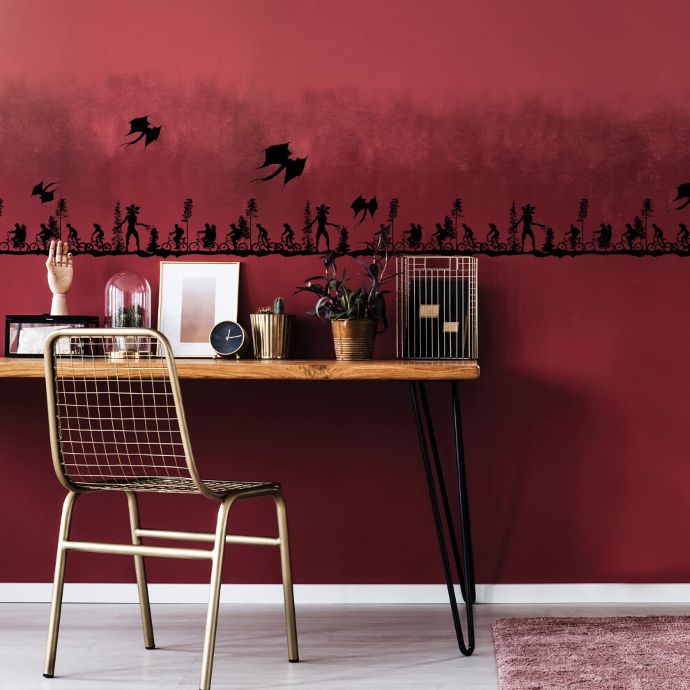 Roommates Rmk5144scs Stranger Things Forest Scene Peel And Stick Wall Decals Black 034878307671
