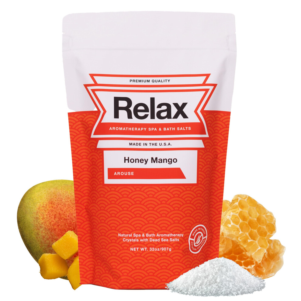 Relax Spa & Bath Epsom & Dead Sea Salts Aromatherapy Bath Salts For Hot Tub Bath Or Spa Infused With Magnesium Honey Mango Scent