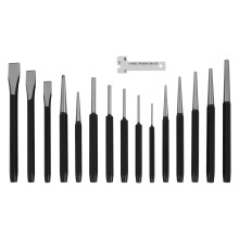 Performance Tool W7540 16-teiliges Locher- und Meielset  starker 6150er Chrom-Vanadium-Stahl, wrmebehandelt und gehrtet, inklusive Ablagefach
