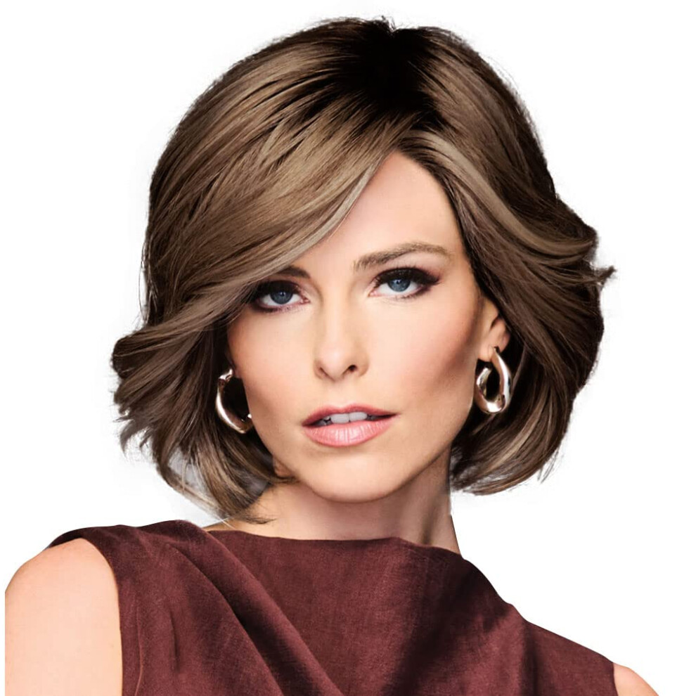 Gabor Unisex Trend Alert Chin-Length Full Volume Bob Boy Cut Wig Designer Series By Hairuwear Average Cap Size Gf8-12Ss Iced Mocha