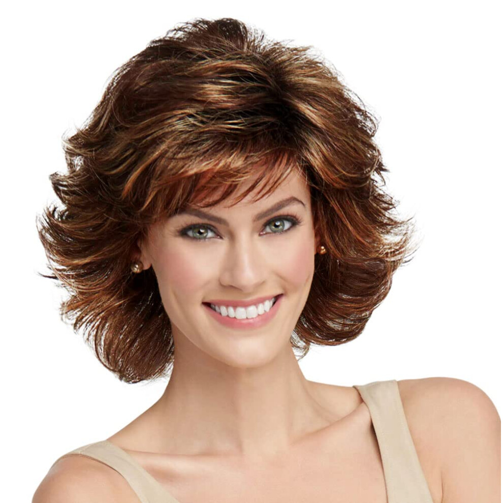 Raquel Welch Breeze  Short Textured Layers With A Feathered Bob Style Hair Wig For Women  R10 Chestnut by Hairuwear