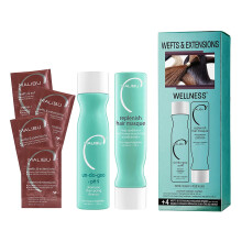 Malibu C Wefts and Extensions Wellness Hair Collection - Pce o vlasy pro prodlouen a drbu tku - Sniuje lmavost pro prirozene vypadajc prodl