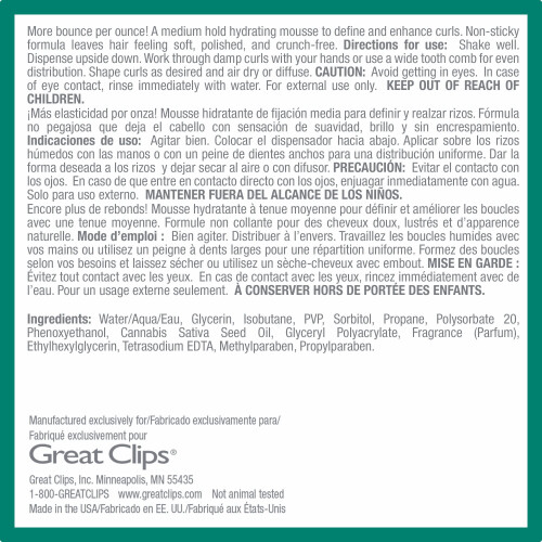 GREAT CLIPS Solutions Curl Whipped Mousse 8,5 oz | Definisce e valorizza i ricci | Per capelli mossi e ricci 1