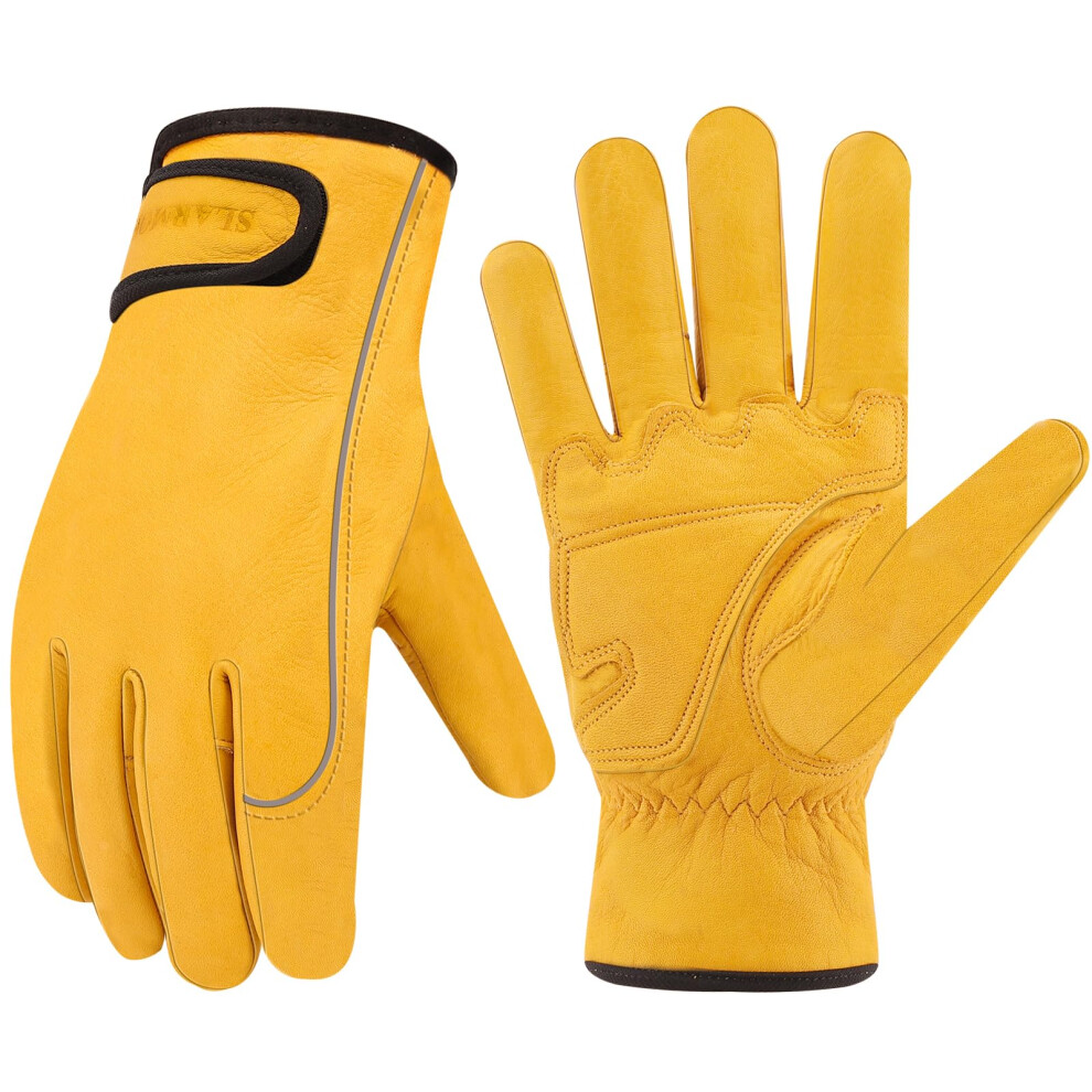 Slarmor Maschi Inverno Guanti Da Lavoro Calda Fodera Tissole Per Il Freddo Lavoro Con Guanti Da Lavoro Isolati Termici Riflettenti Con Palma In Pelle