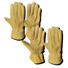SKYDEER Winter Gloves with Full Special Wild Deerskin Leather Shell and TR2 Socked Lining for Cold Weather Work (2 Pairs SD8683T/M)