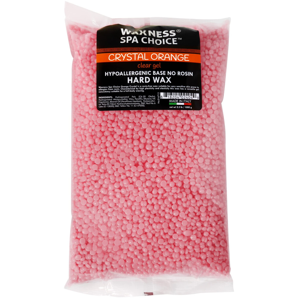 Waxness Orange Spa Choice Crystal Demi Creamy No Rosin Hard Wax Beads 2.2 Lb / 1 Kg
