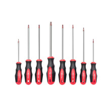 ROTATION 8PCS Magnetic Tip Torx Screwdriver Set 8 Torx Star Screwdrivers T8 T10 T15 T20 T25 T27 T30 T40 Red Tip | Red Gloss S2 Steel