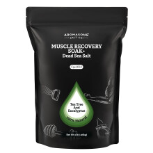 Aromasong Muscle Recovery Bath Soak 3 LB - Sale da bagno naturale con sale del Mar Morto, fiocchi di magnesio MSM puro e oli essenziali per il do