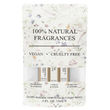 100BON 100%-ban termszetes illatanyagok, vegn Cruelty Free jratltheto klni spray-kszlet 3 x 0,5 fl oz - Mlna s mandula Citrus s fa friss tea