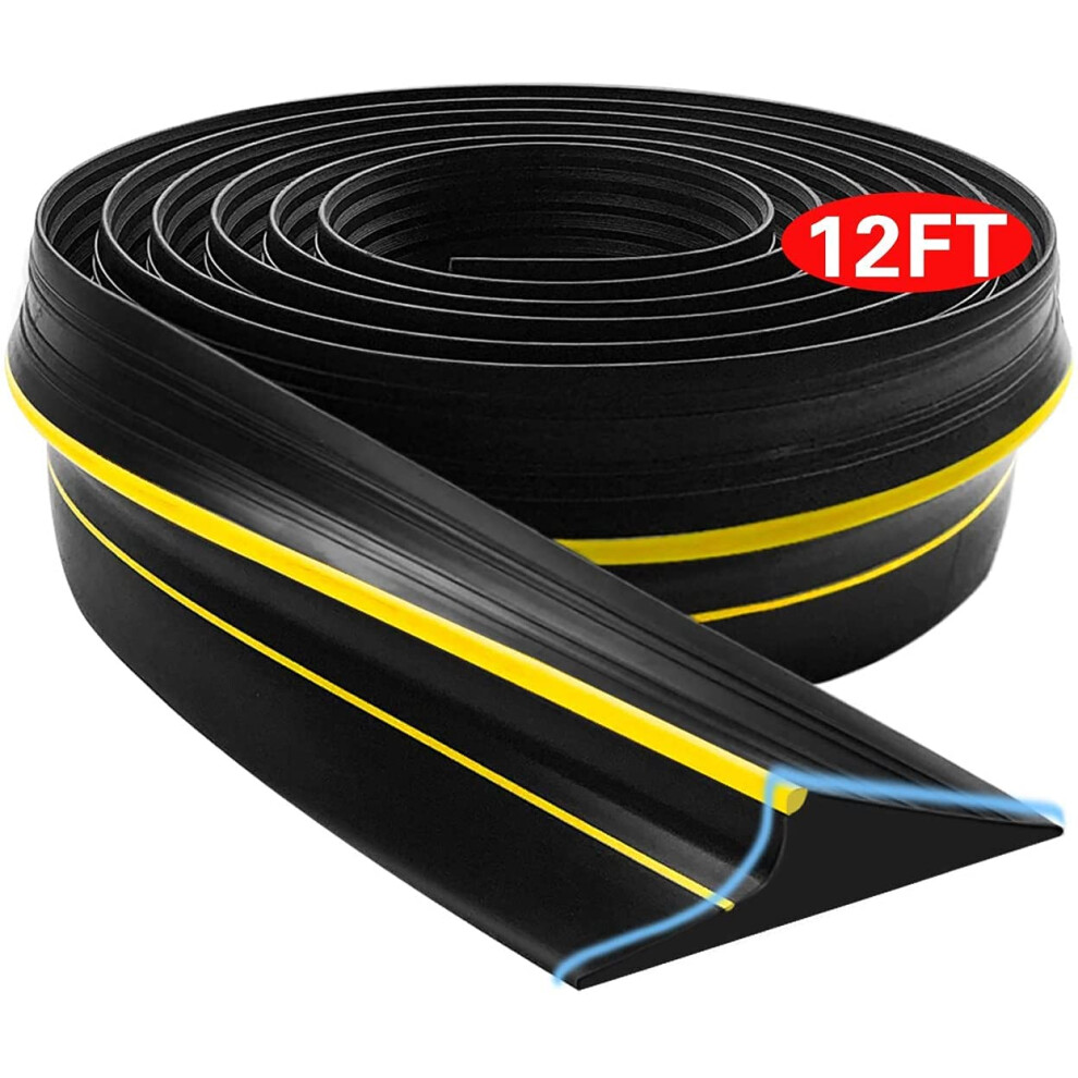 Jin&Bao Universal Garage Door Bottom Seal Strip Weatherproof Rubber Diy Weather Stripping Replacement 12Ft Length 703269222847