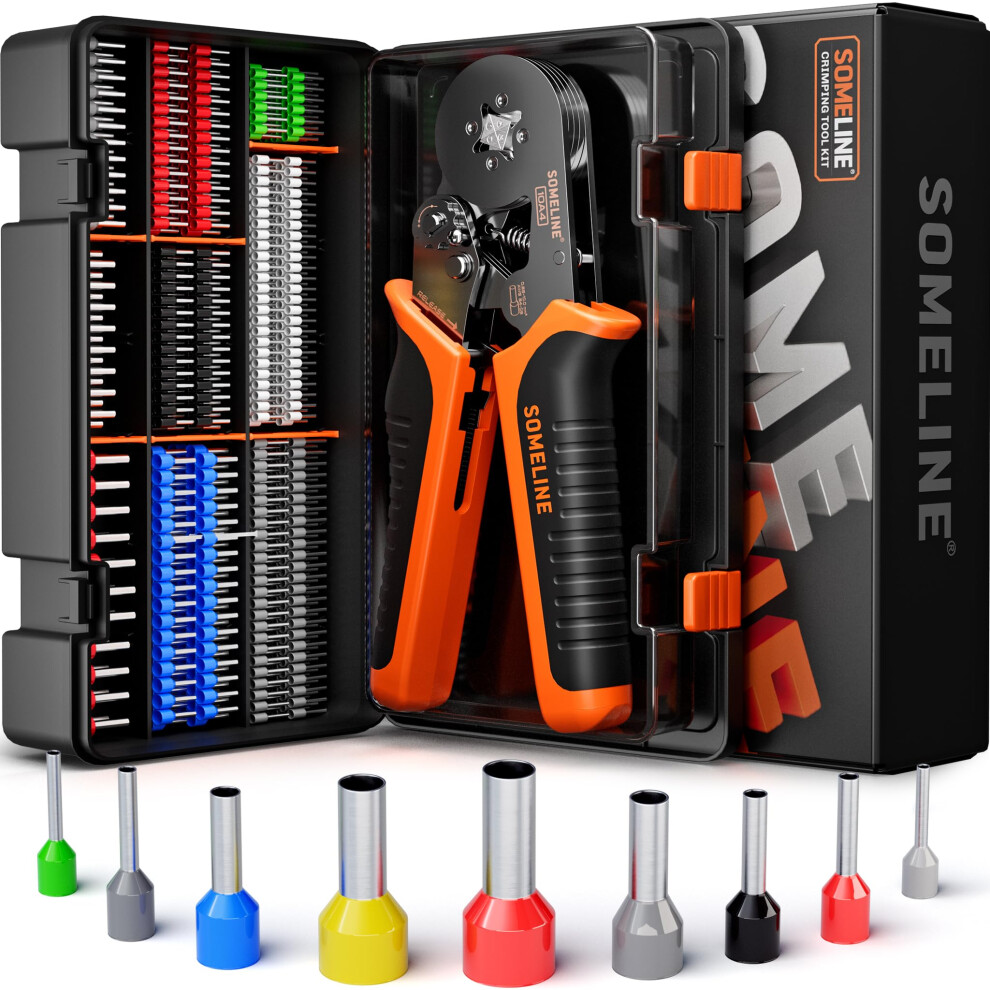 Someline Ferrule Crimping Tool Kit 28 Sizes Awg 248 Crimper Insulated & Non-Insulated Ferrules Hexagonal Crimp Pliers 723247580875