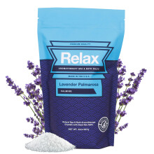 Relax Spa & Bath, Epsom- und Totes-Meer-Salze, Aromatherapie-Badesalz f   r Whirlpool oder Spa, angereichert mit Magnesium, Lavendel-Palmarosa-Duft