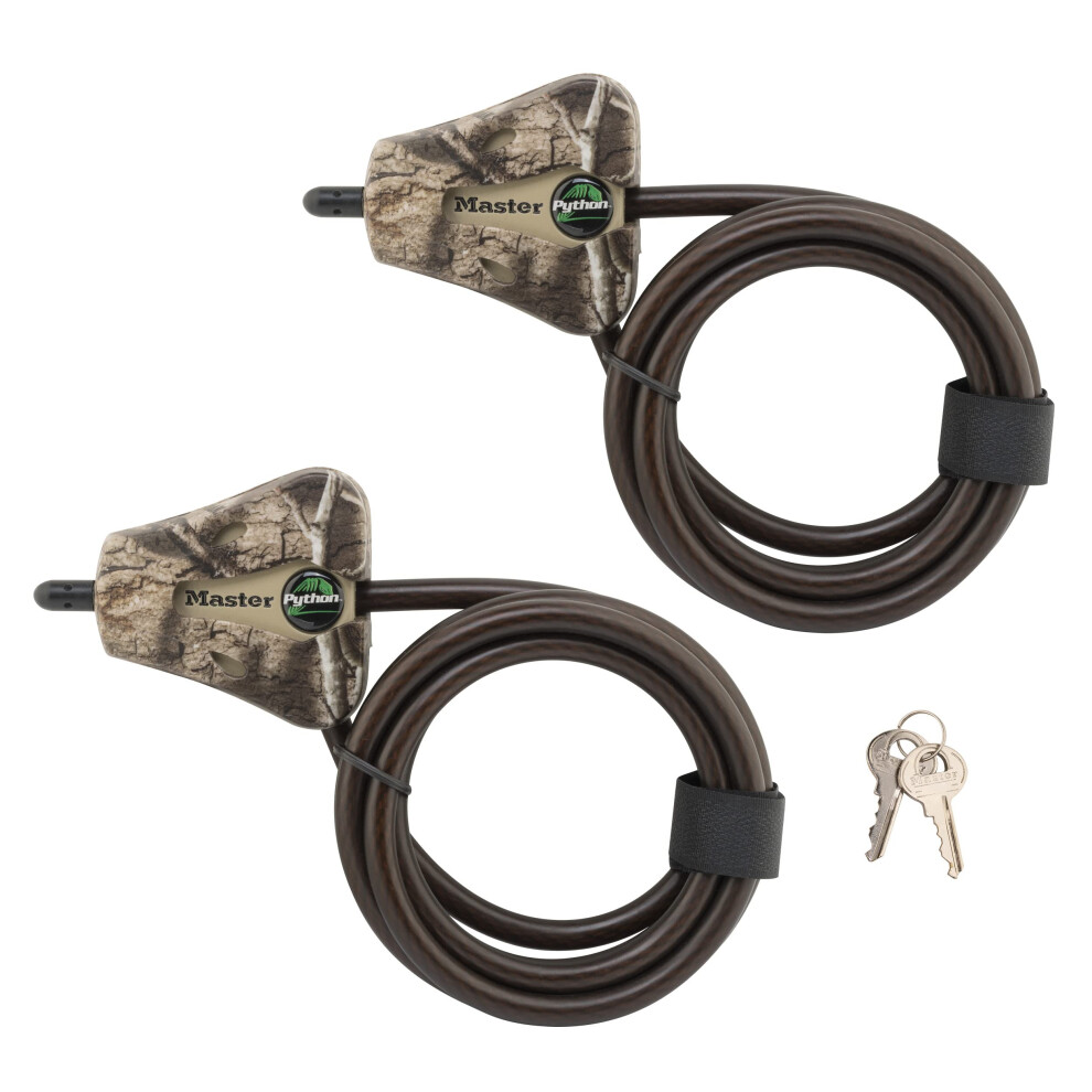 Master Lock Cable Lock  Python Adjustable Keyed Cable Lock  6 ft. Long Cable  2 Pack Mossy Oak Country DNA Camouflage