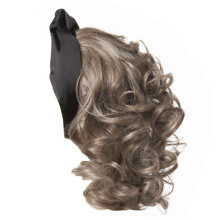 Toni Brattin Headband Fall Wavy 18"""" Shoulder Length Curly Hair Extension Hairpiece For Fuller Looking Hair Brown Grey