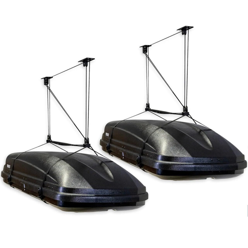 Storeyourboard Lot De 2 Palans De Rangement Pour Coffre De Toit, Robustes, Supportent 68 Kg (150 Lb), Syst Me De Poulie De Garage Pour Toit, S'adapte-image