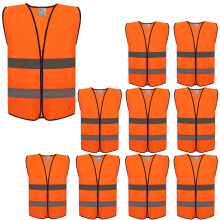 zojo High Visibility Kids Turvaliivit Säädettävä koko Ikä: 13+ (10 Pack Kids-L-Neon Orange)