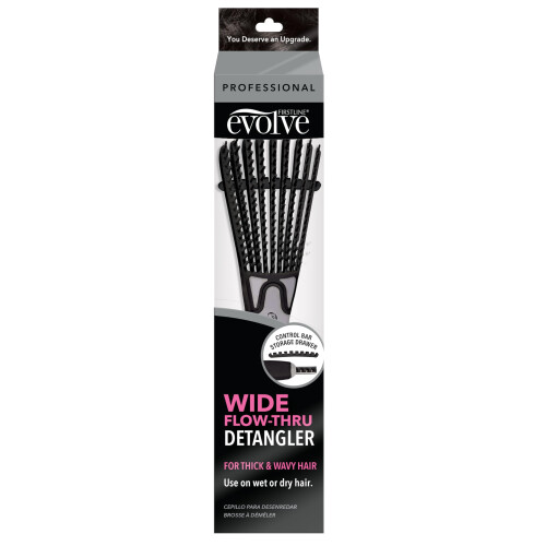 Evolve Wide Flow-Thru Detangler Black 1