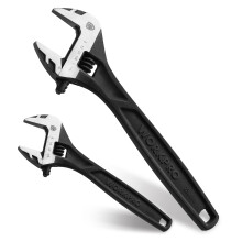 WORKPRO 2-piece Adjustable Wrench Set  6-Inch & 10-Inch Wrenches  Cr-V Steel  Wide Jaw Wrench with Metric & SAE Scale  good for Home  Garage  Workshop